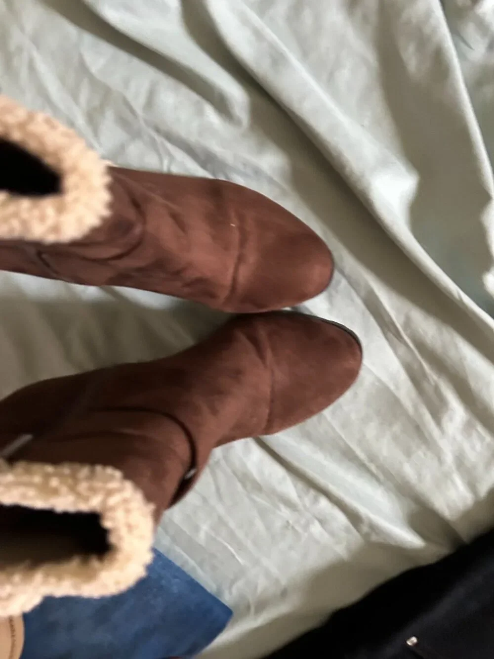 size 51/2 5 1/2 5.5 ankle boots tan faux leathr shoes heels ankle boot brown
